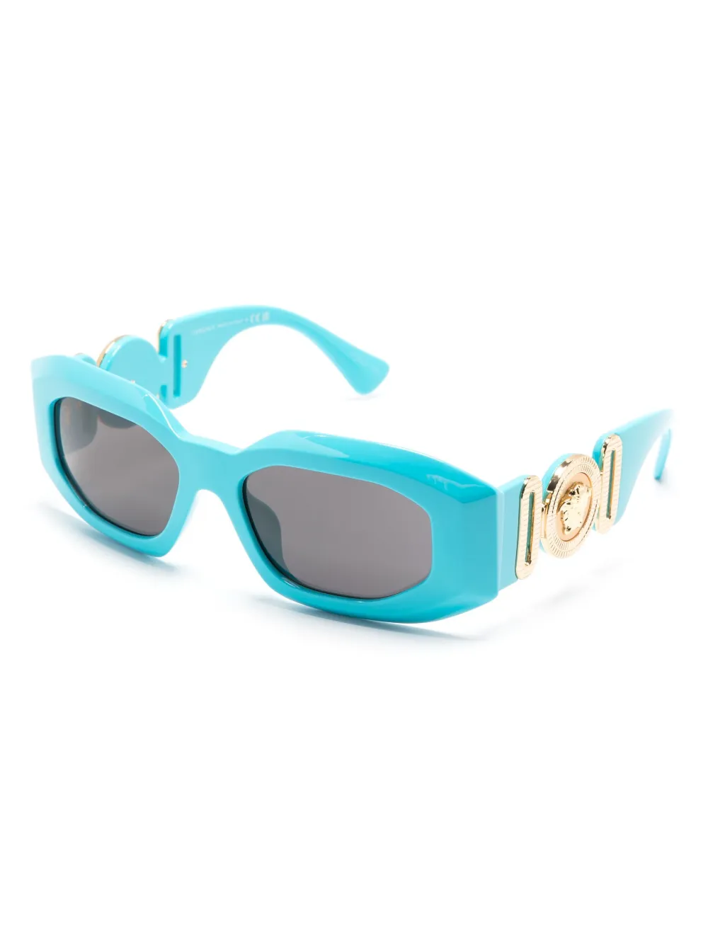 Shop Versace Maxi Medusa Biggie Tinted Sunglasses In Blue