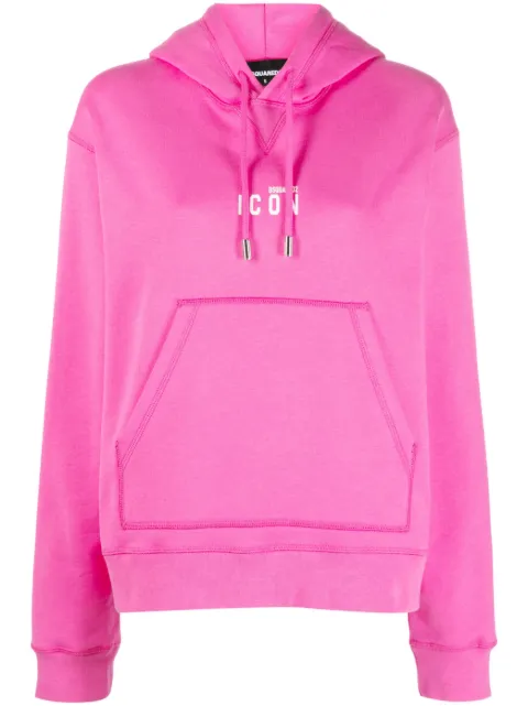 DSQUARED2 logo-print cotton drawstring hoodie Women