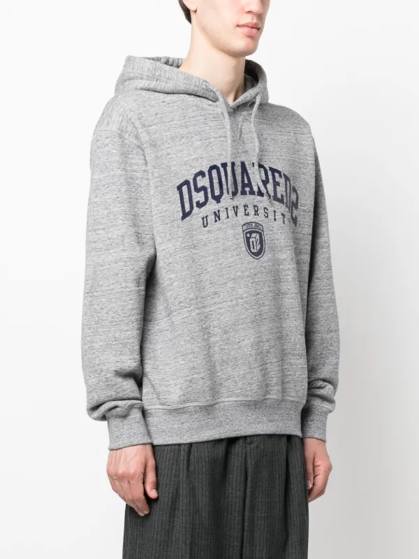 【送料&関税込】Dsquared2 Logo Print Melange Hoodie DSQUARED2 logo-print mélange-effect Hoodie | Grey | FARFETCH