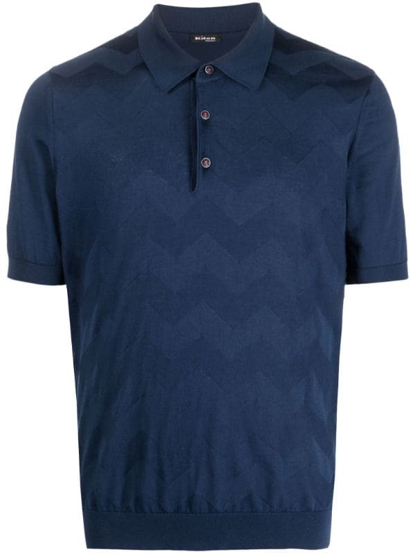 Louis Vuitton Navy Blue Cotton Pique Damier Pattern Polo T-Shirt L