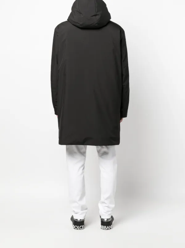 Dolce & Gabbana DGロゴ フーデッドコート ブラック Dolce & Gabbana ロゴ フーデッドコート | ブラック | FARFETCH JP
