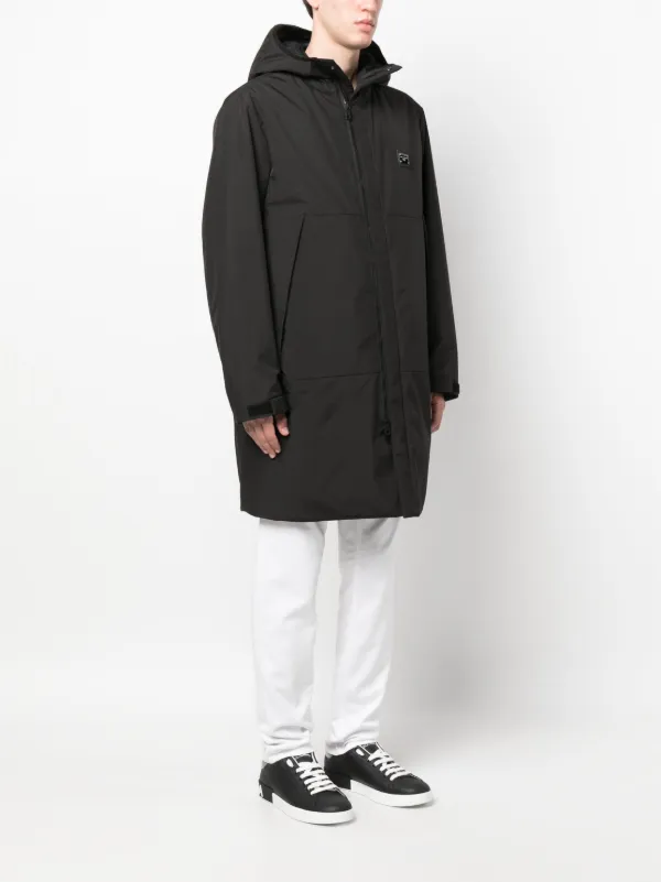 Dolce & Gabbana DGロゴ フーデッドコート ブラック Dolce & Gabbana ロゴ フーデッドコート | ブラック | FARFETCH JP