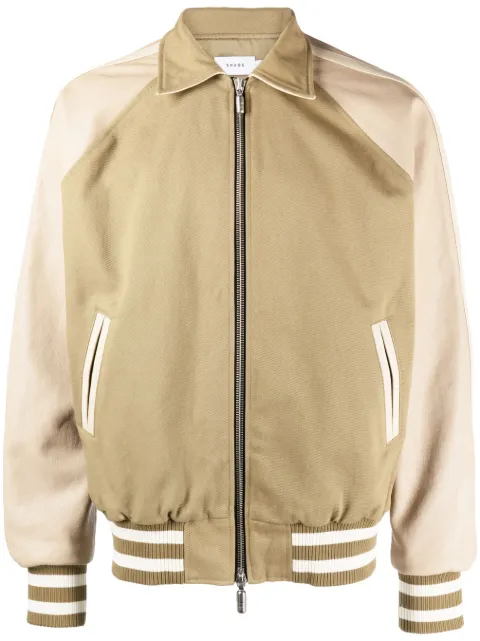 RHUDE logo-patch cotton varsity jacket