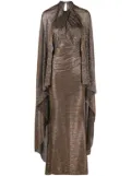 Talbot Runhof draped metallic voile gown - Gold