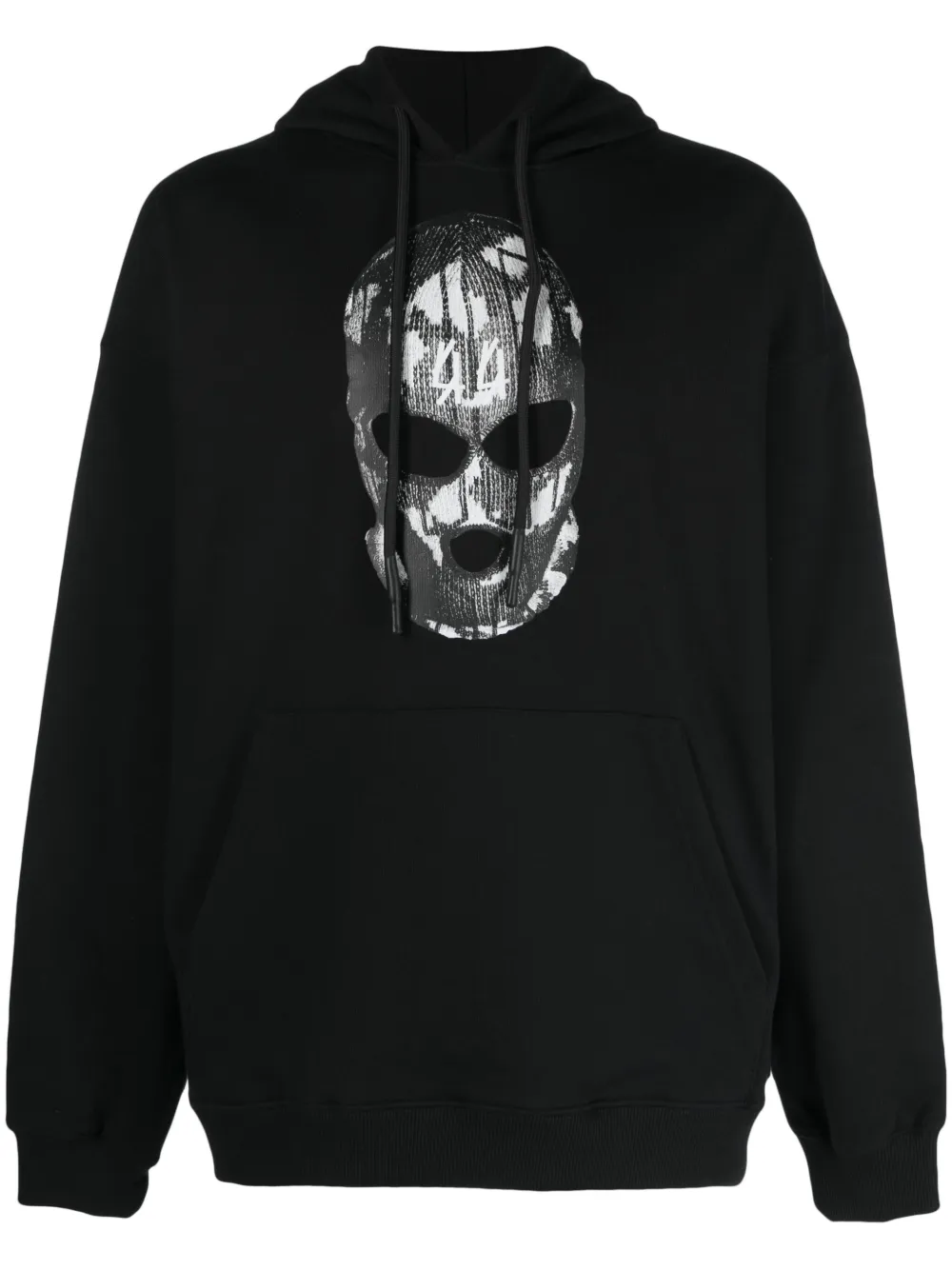 44 Label Group Graphic-print Cotton Hoodie In Black