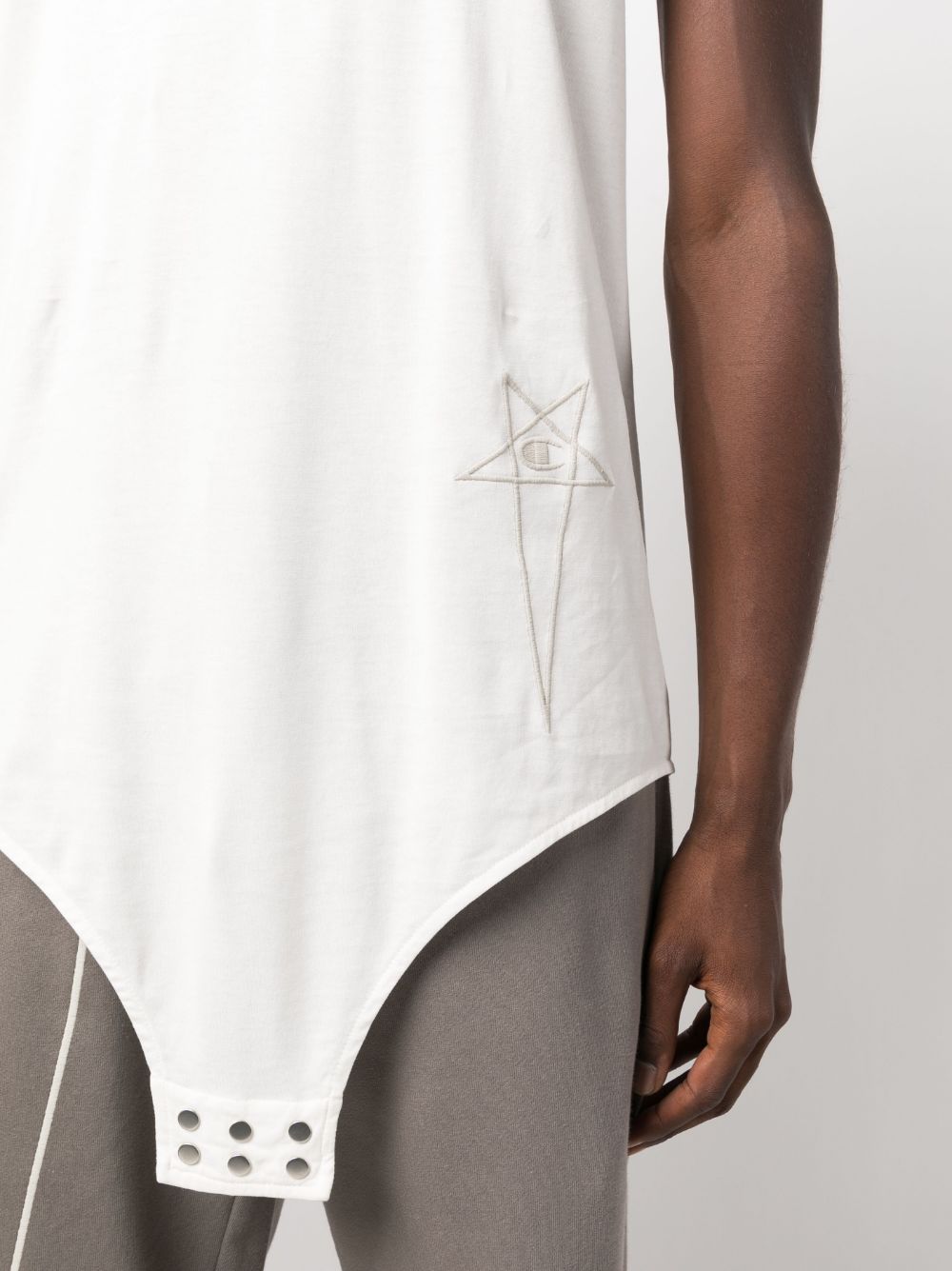 Shop Rick Owens X Champion X Champion Logo-embroidered Cotton Tank Top In Neutrals