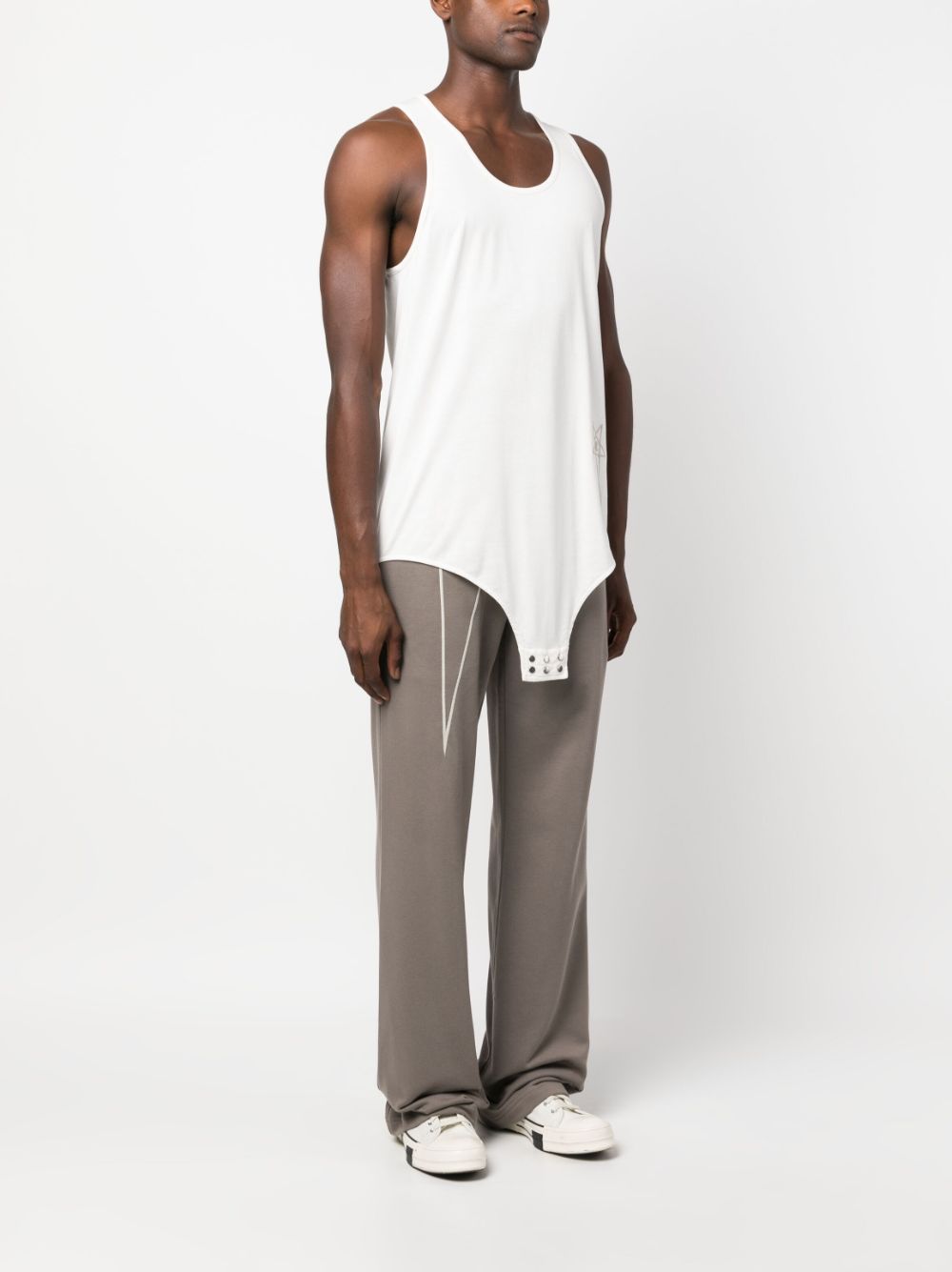 Shop Rick Owens X Champion X Champion Logo-embroidered Cotton Tank Top In Neutrals