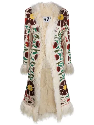 ZAZI VINTAGE Suzani Floral Coat Neutrals FARFETCH LB