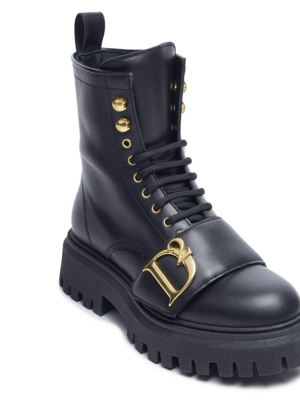 Shop Dsquared2 Logo-plaque Leather Ankle Boots In Ah990