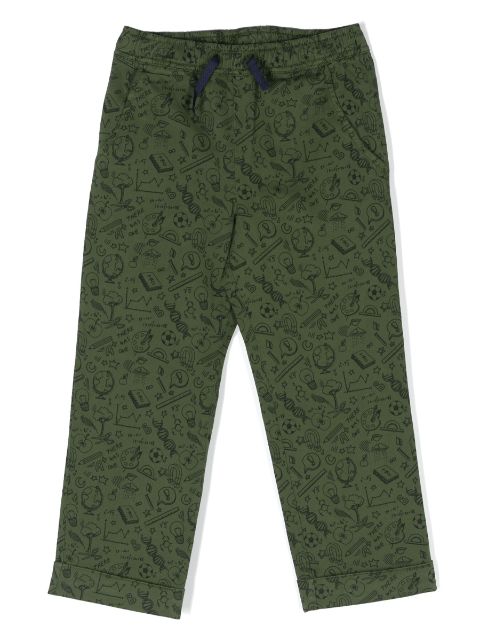 There Was One Kids sketch-print cotton trousers