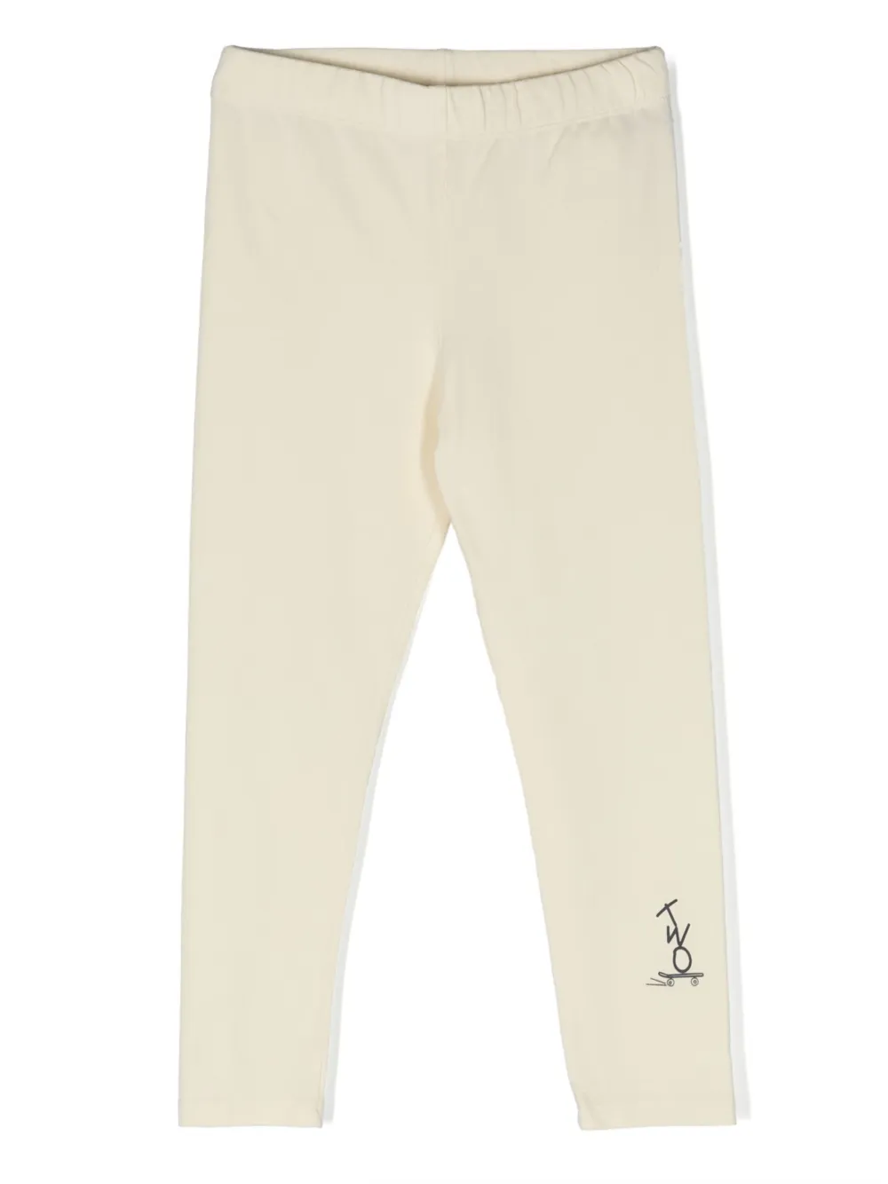 There Was One Kids logo-print jersey leggings | Neutrals | Image 1