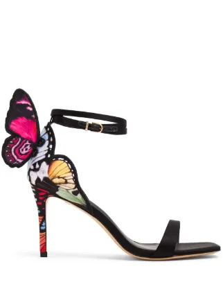 Sophia Webster Chiara butterfly-embroidered Sandals | Black Sophia Webster Chiara butterfly-embroidered Sandals | Black