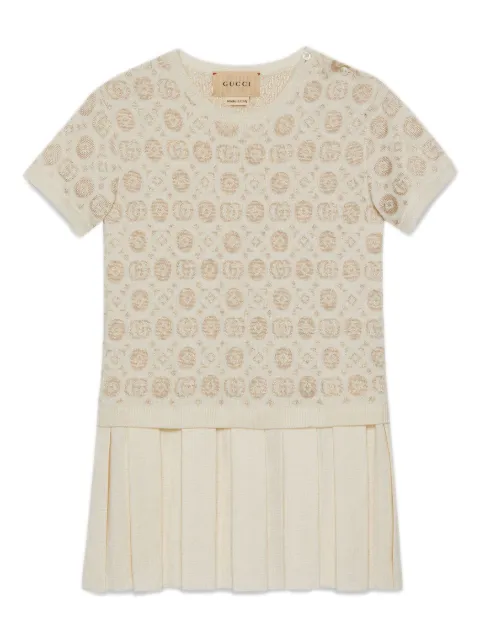 Gucci Kids Double G round-neck wool dress 