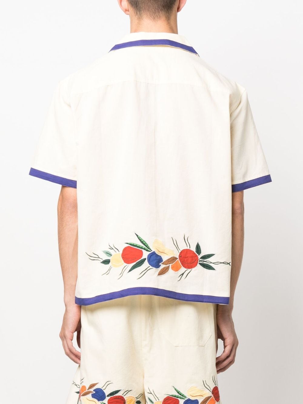 Shop Bode Fruit Bunch Linen-cotton Shirt In Neutrals
