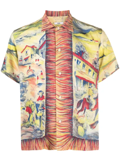 BODE - illustration-print silk shirt