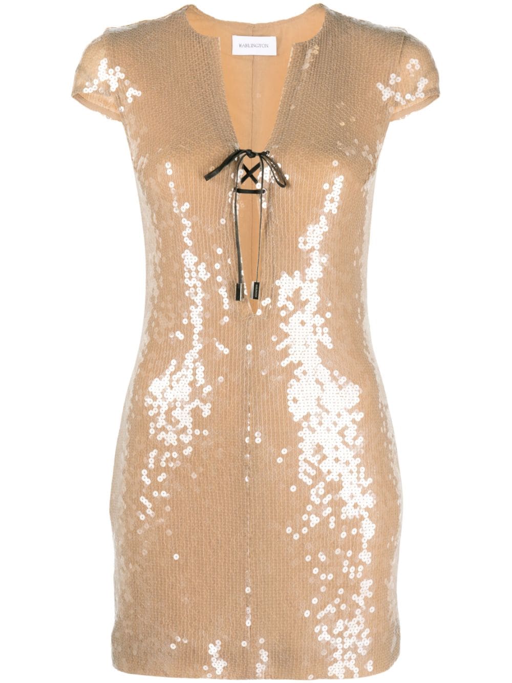 sequin-embellished short-sleeve minidress