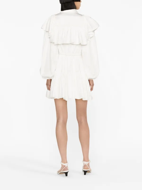 Aje Dahlia Ruffled Minidress Neutrals FARFETCH SA