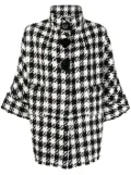 Charlott check-pattern crop-sleeve jacket - Black