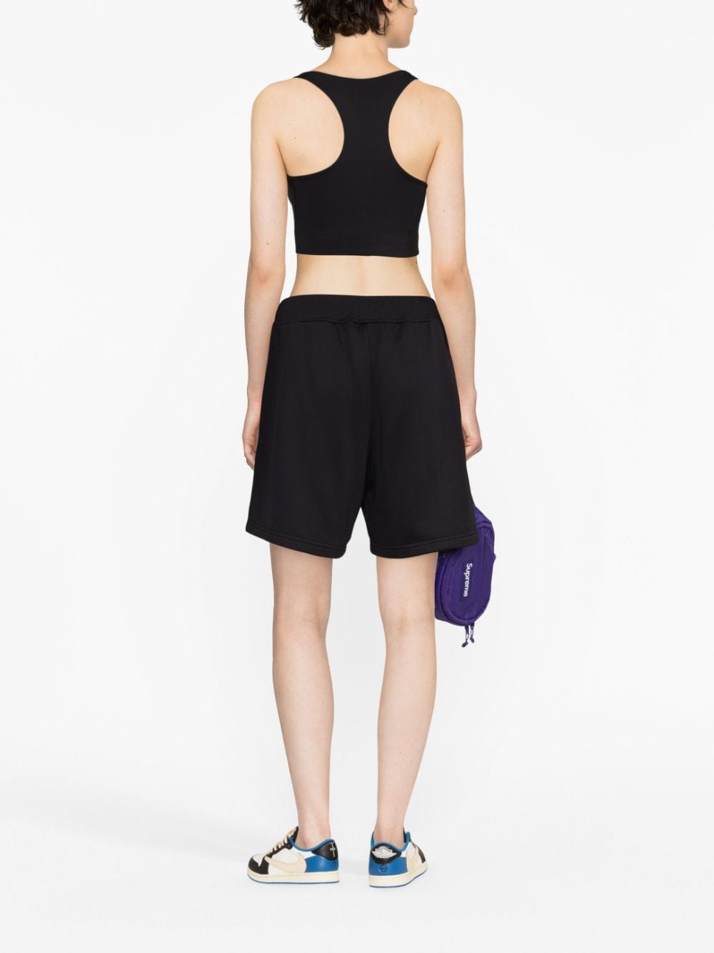 Shop Dsquared2 Icon-stripe Drawstring Shorts In Black
