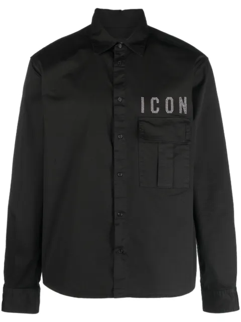 DSQUARED2 slogan-embellished long-sleeve shirt
