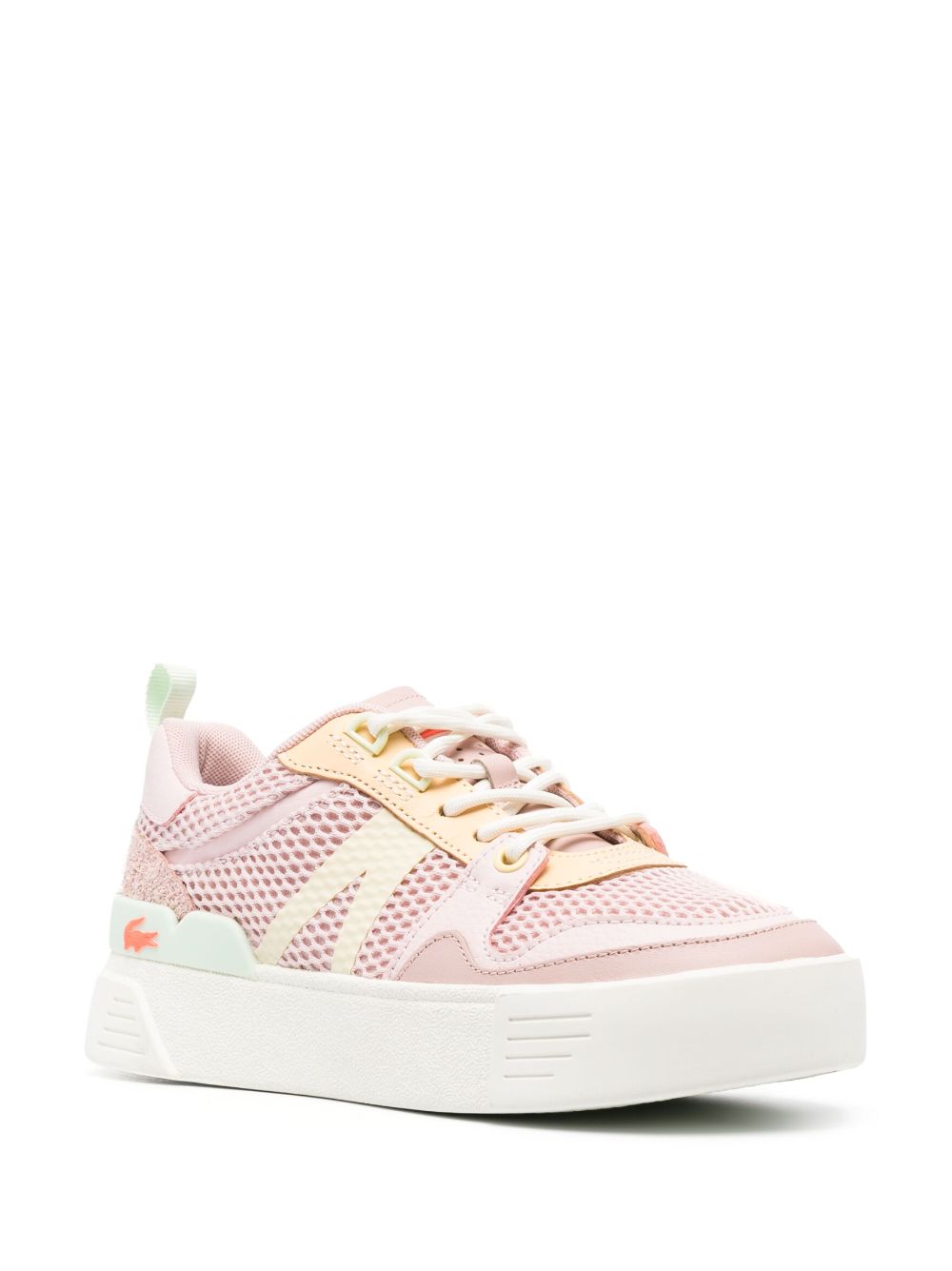 Lacoste perforated-design low-top sneakers - Roze