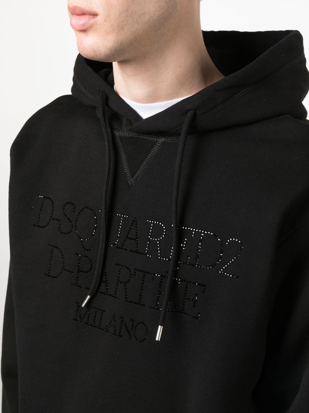 Disqued DSQUARED2 rhinestone-embellished cotton hoodie Men