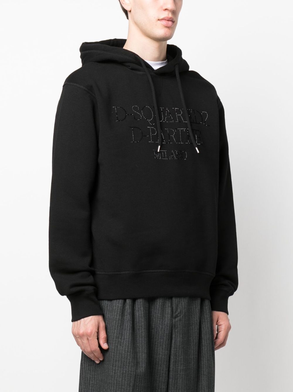 Disqued DSQUARED2 rhinestone-embellished cotton hoodie Men