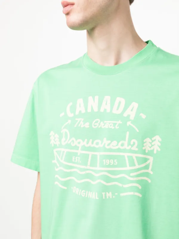 【関税込 日本発送】DSQUARED2 ロゴTシャツ グリーン DSQUARED2 ロゴ Tシャツ | グリーン | FARFETCH JP