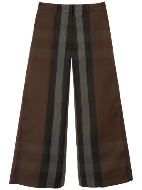 Burberry pantalones anchos con cuadros estampados