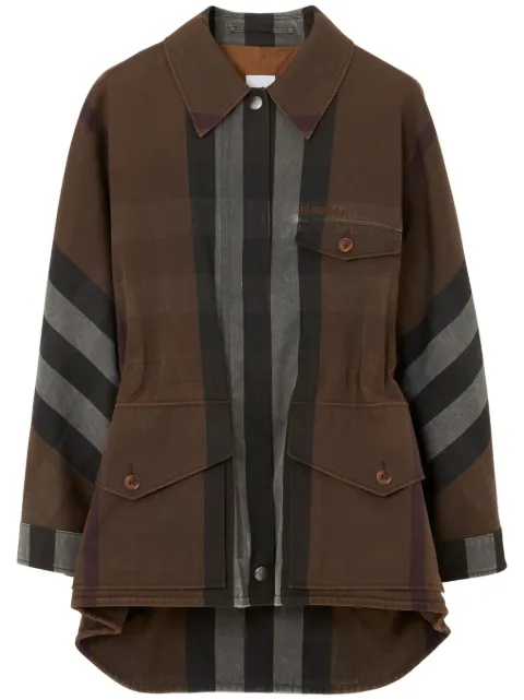 Burberry parka imprimé à manches longues