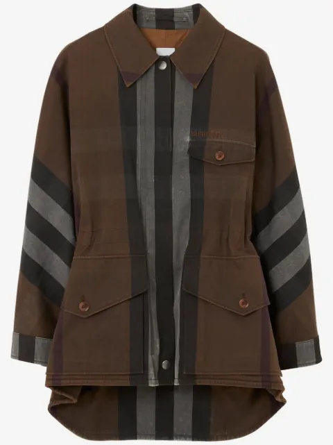 Burberry parka con estampado de cuadros