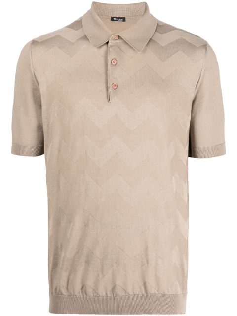 Kiton wave-pattern short-sleeve polo shirt