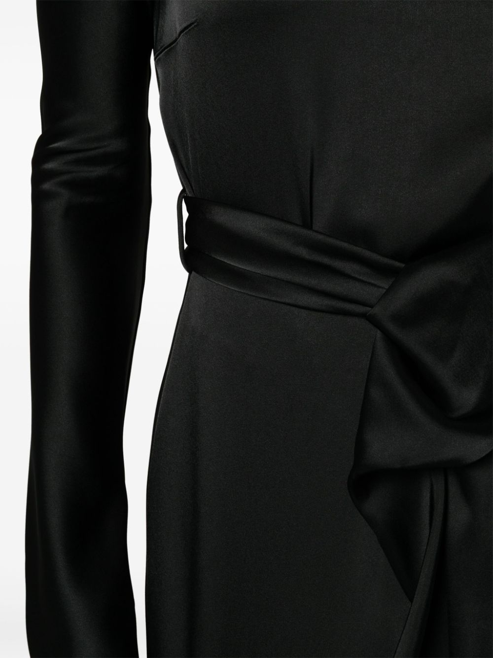 Shop Nanushka Charon Twisted Satin Dress In Black