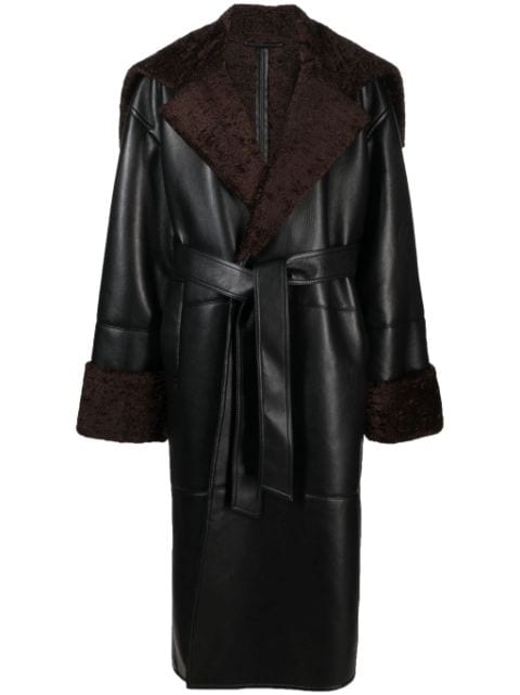 Nanushka Alessi belted leather maxi coat