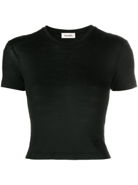 round-neck wool T-shirt 