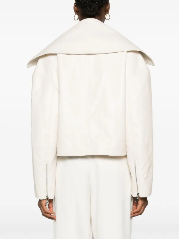 Nanushka Ado Cropped Biker Jacket White FARFETCH PH