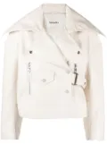 Nanushka Ado cropped biker jacket - White