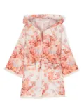 ZIMMERMANN Kids floral-print frayed-edge robe - Neutrals