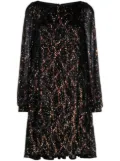Talbot Runhof sequin-embellished long-sleeve dress - Black