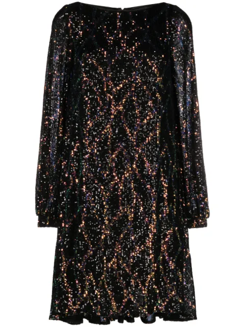 Talbot Runhof sequin-embellished long-sleeve dress
