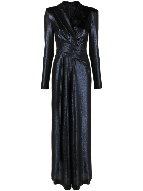 Talbot Runhof lamé wide-leg jumpsuit