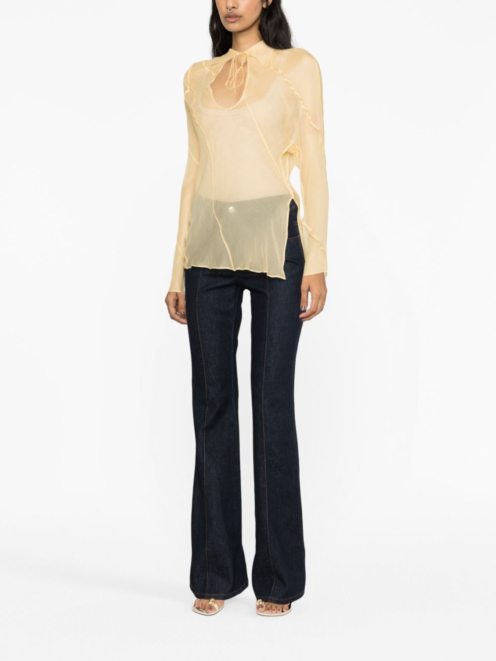 Victoria Beckham Blouse van crêpe de chine - Beige