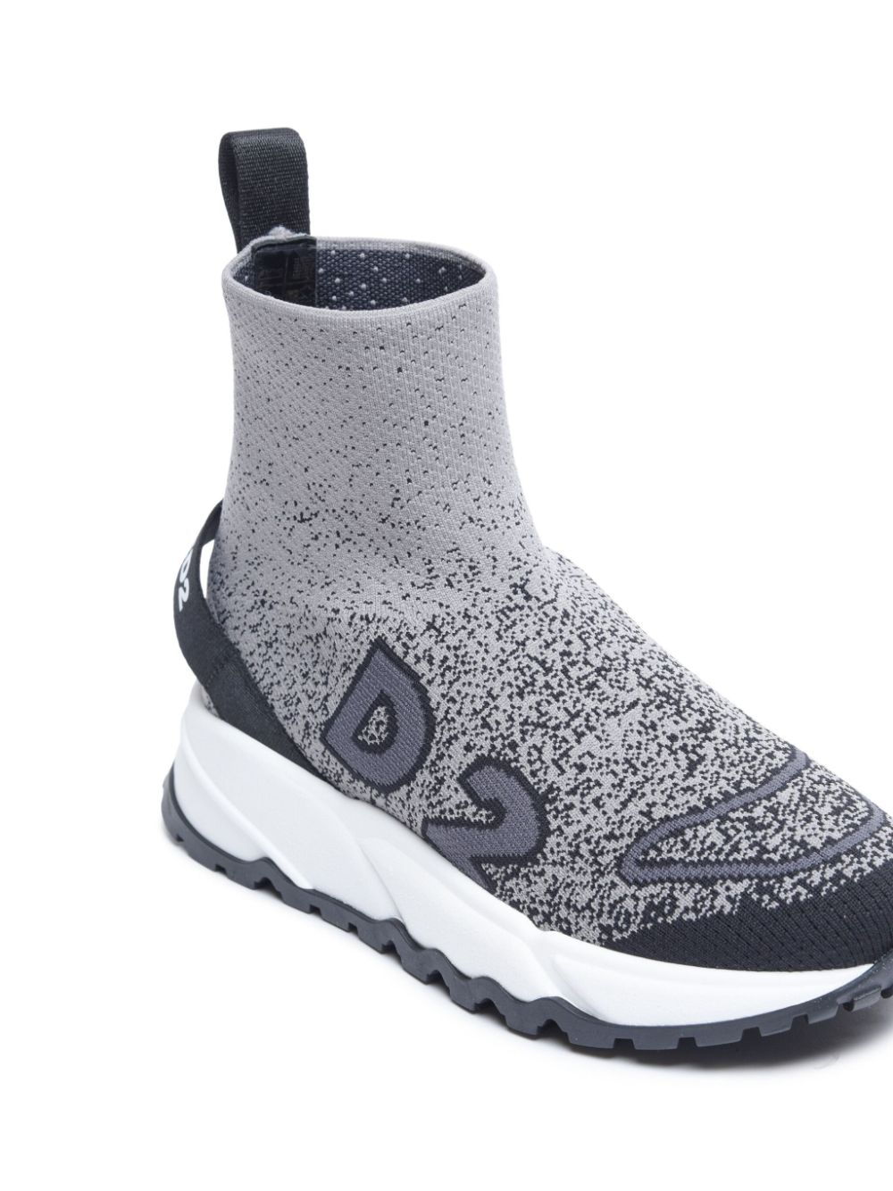 Shop Dsquared2 Logo-jacquard Sock Sneakers In Grey