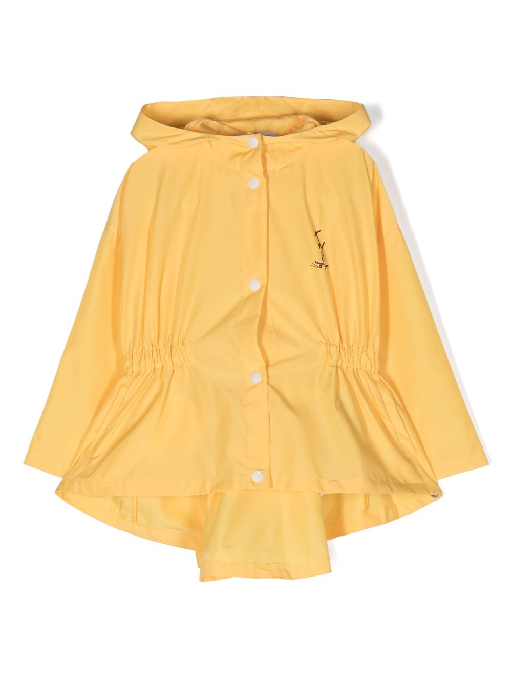 There Was One Kids logo-print hooded raincoat - Yellow