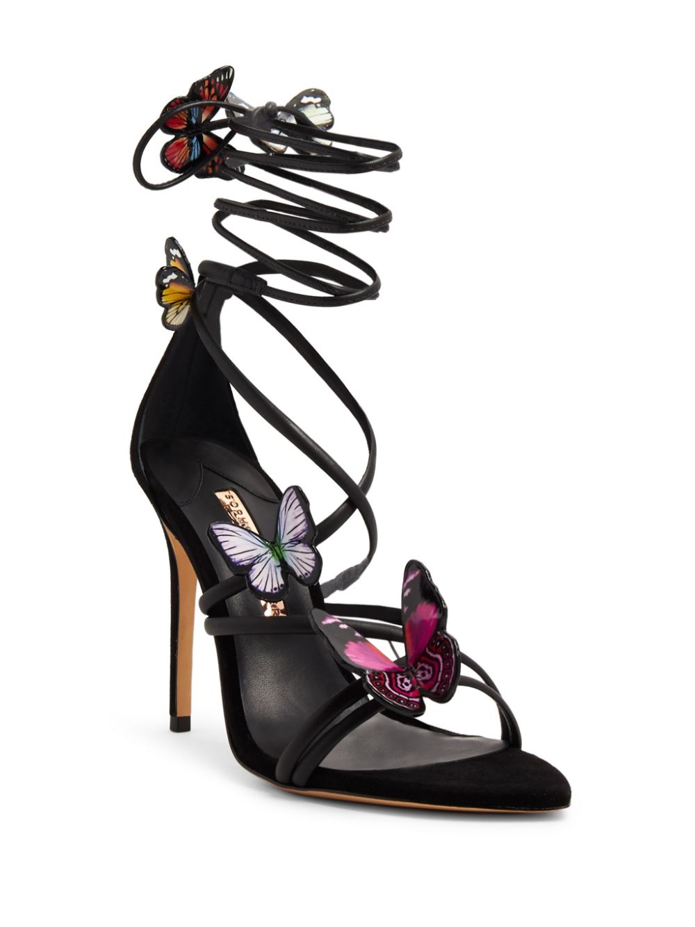 Shop Sophia Webster Vanessa 115mm Butterfly Sandals In Black