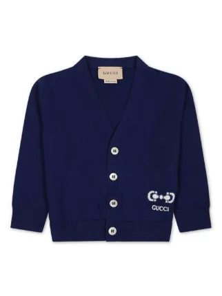 Gucci Kids ホースビット カーディガン | ブルー | FARFETCH JP