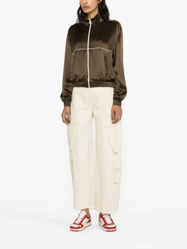 Saint Laurent high-neck Silk Track Jacket - Farfetch