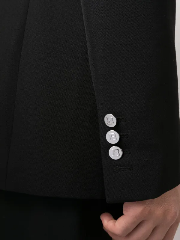 ジャケット Balmain Single-Breasted Jacket Balmain single-breasted Wool Blazer | Black | FARFETCH PL