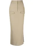 Nanushka Edena twill midi skirt - Neutrals