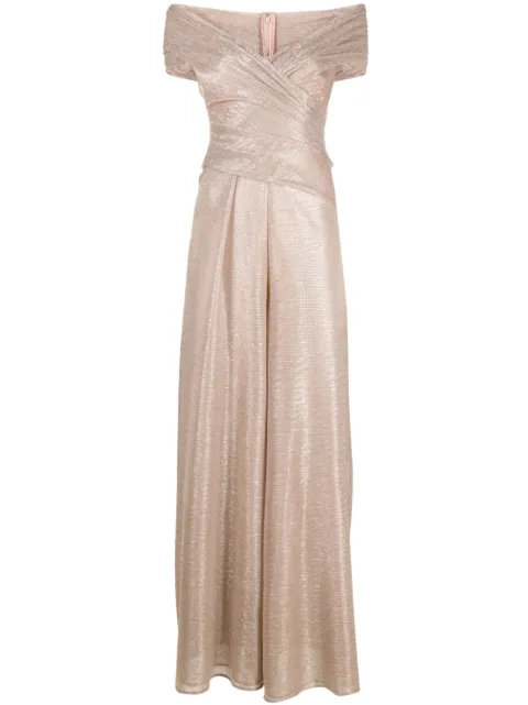 Talbot Runhof metallic-voile wide-leg jumpsuit